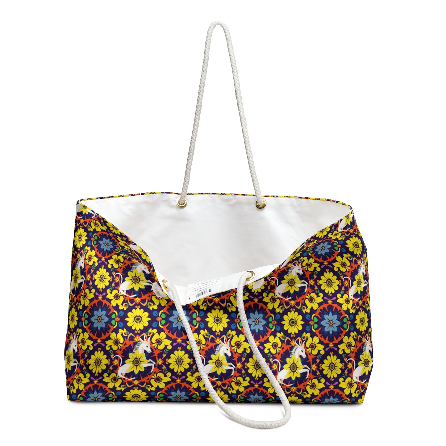 Weekender Bag, Aquarius, Zodiac v1, Flower Pattern