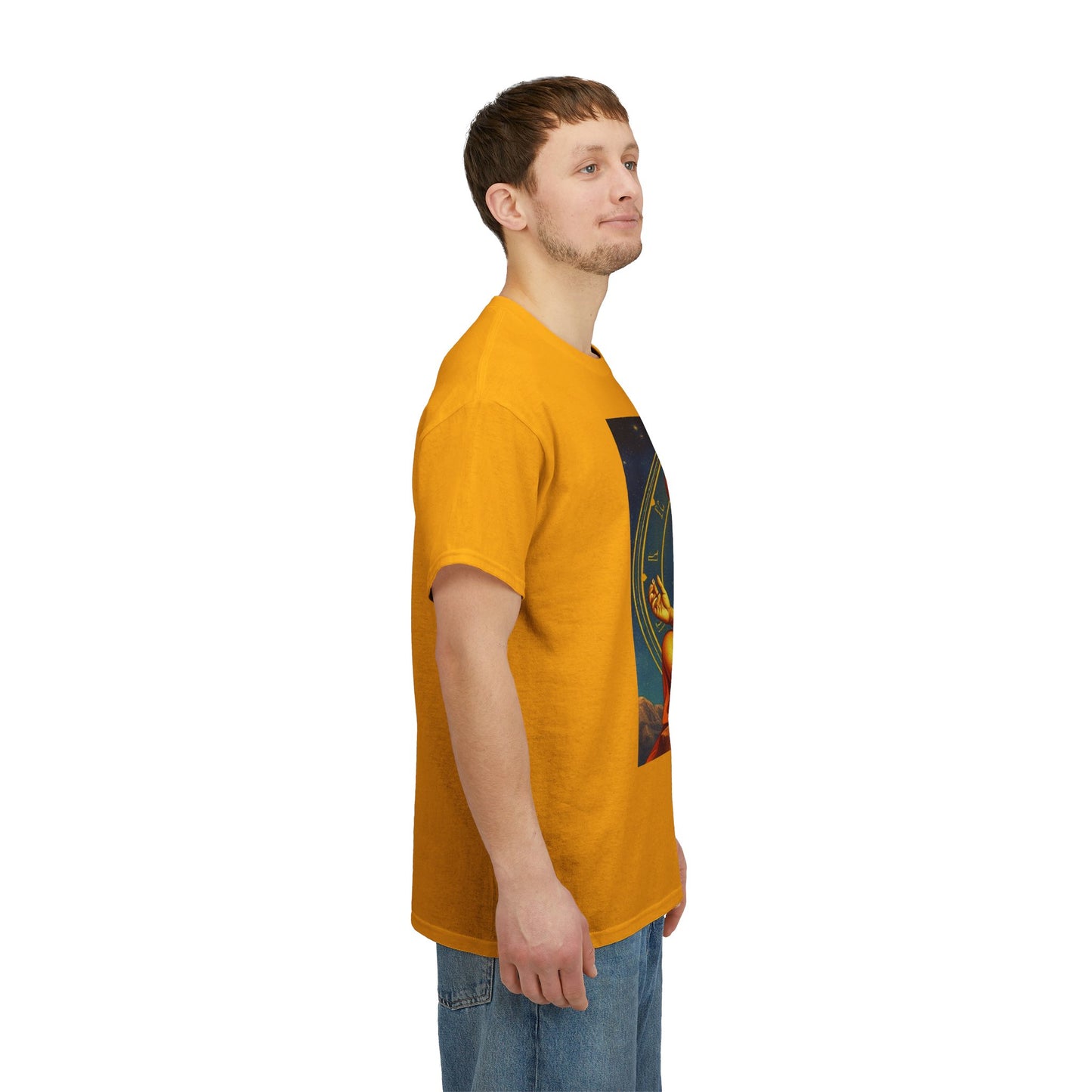Unisex Heavy Cotton T-Shirt, Meditating Bull, Taurus Zodiac Design