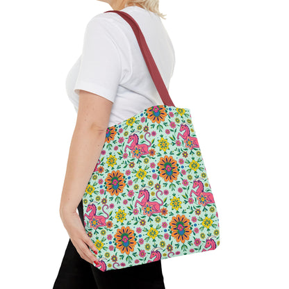 Tote Bag (AOP), Aquarius, Zodiac, Flower Pattern