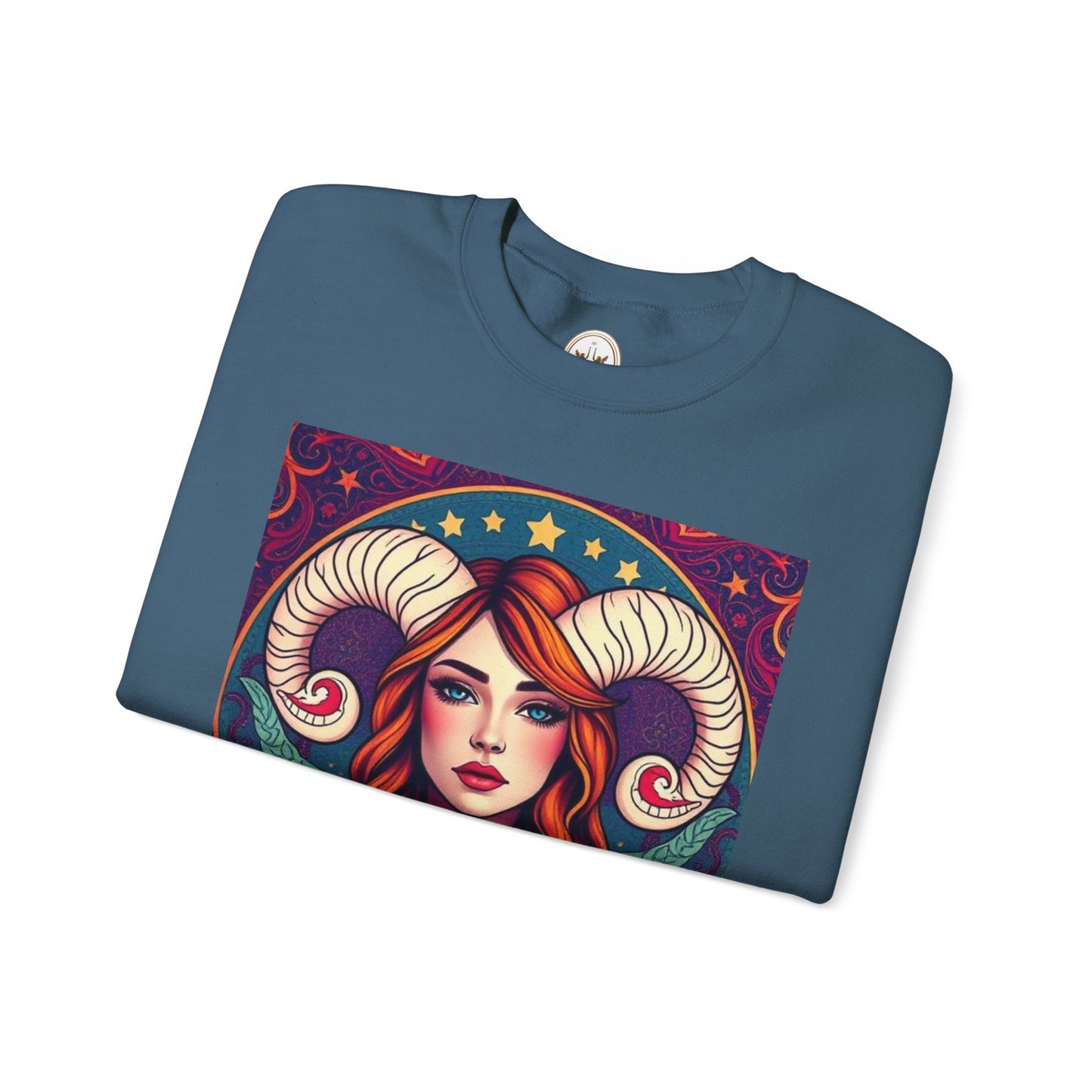 Unisex Heavy Blend™ Crewneck Sweatshirt, Aries, Zodiac v1, Sexy Pattern