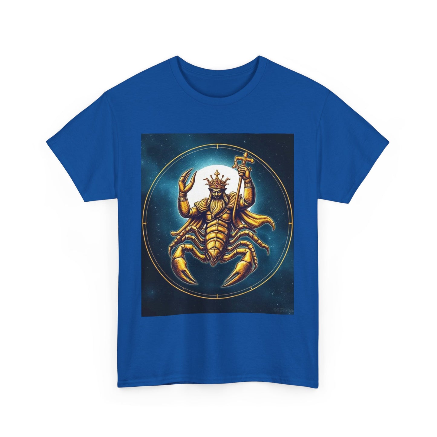 Unisex Heavy Cotton T-Shirt, Moon v1, Scorpio Zodiac Design