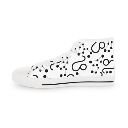 Men's High Top Sneakers, Breathable polyester canvas, Leo Zodiac Design