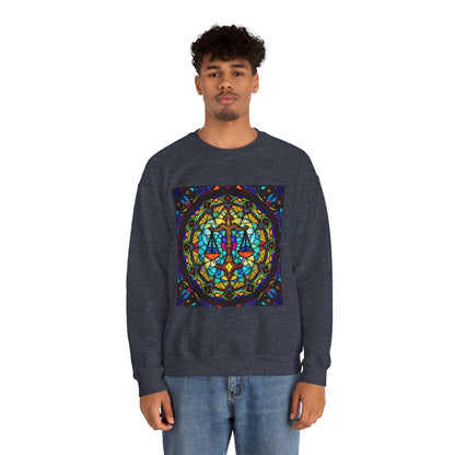 Unisex Heavy Blend™ Crewneck Sweatshirt, Glass, Libra Zodiac Design