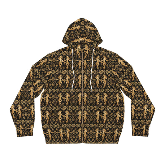 Full-Zip Hoodie (AOP), Gemini, Zodiac v2, Pattern