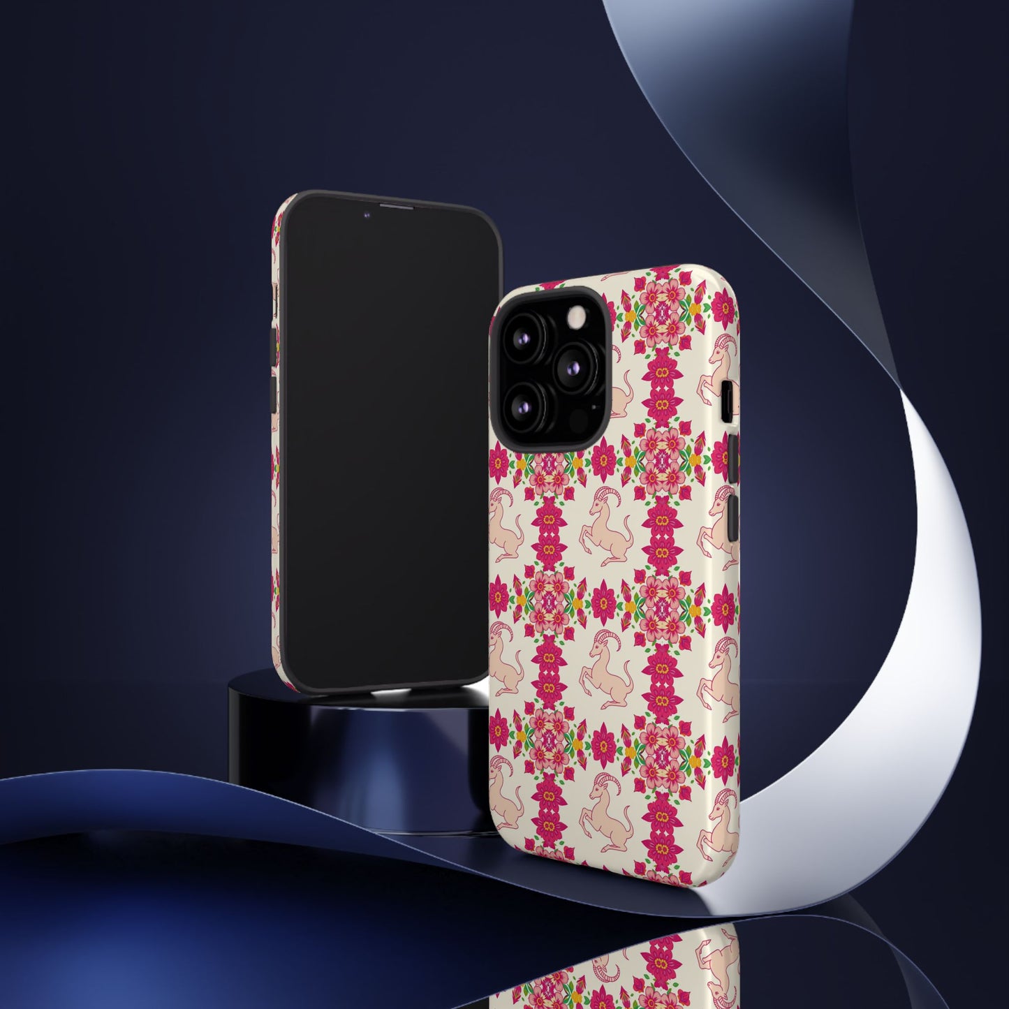 Tough Cases, Capricorn, Zodiac v3, Flower Pattern