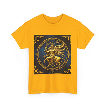 Unisex Heavy Cotton T-Shirt, Gold Angel, Symbol, Virgo Zodiac Design