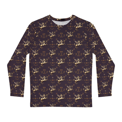 Men's Long Sleeve Shirt, (AOP), Sagittarius, Zodiac v2, Pattern