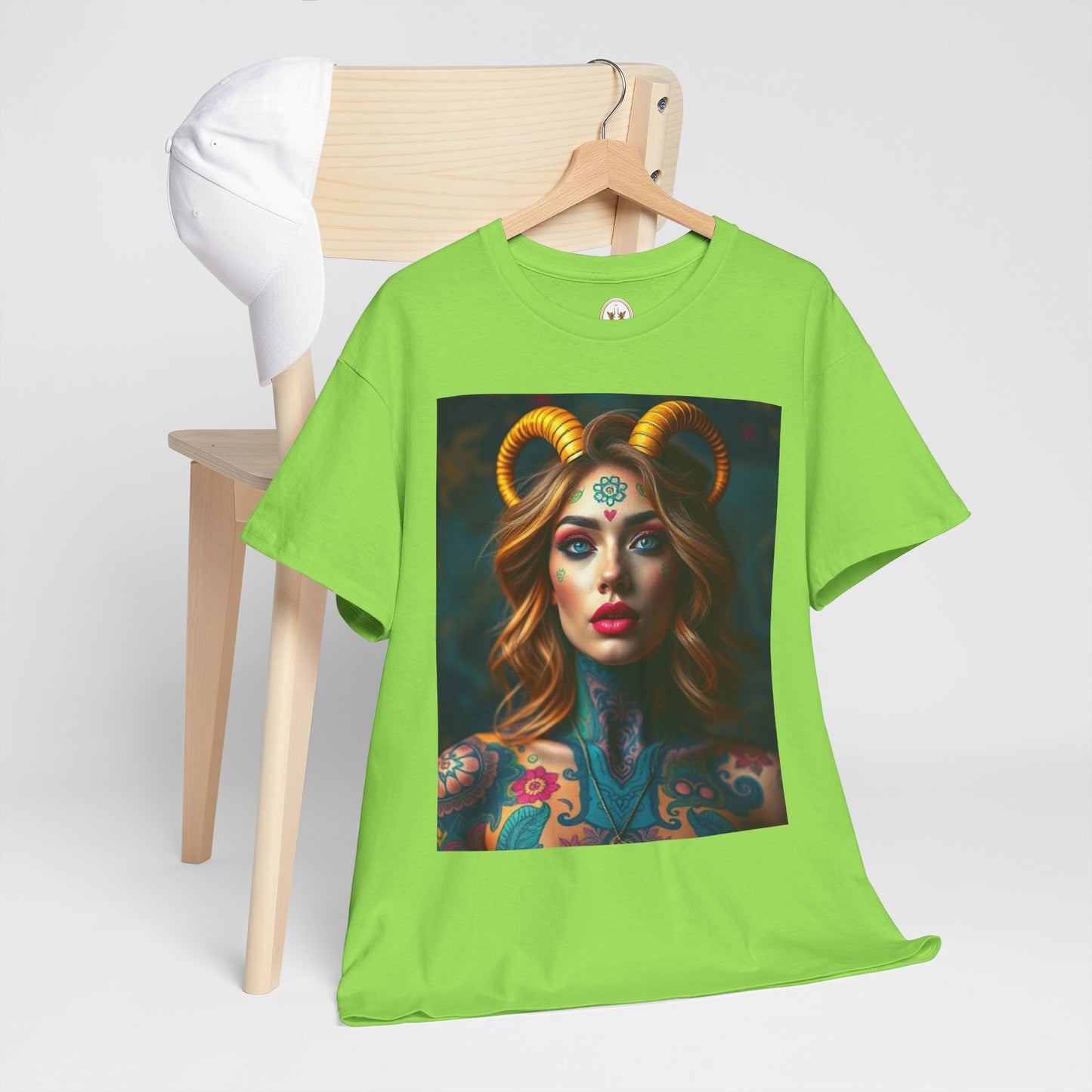 Unisex Heavy Cotton T-Shirt, Capricorn, Zodiac v1, Sexy Art