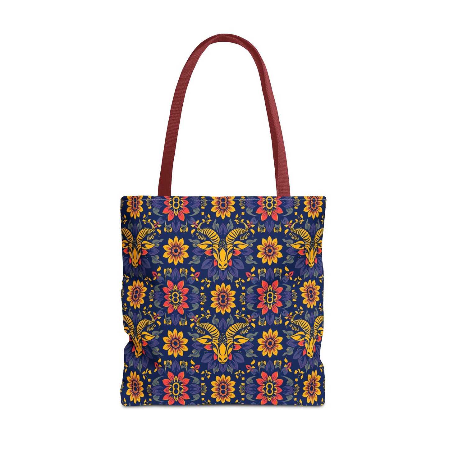 Tote Bag, (AOP), Taurus, Zodiac v3, Flower Pattern