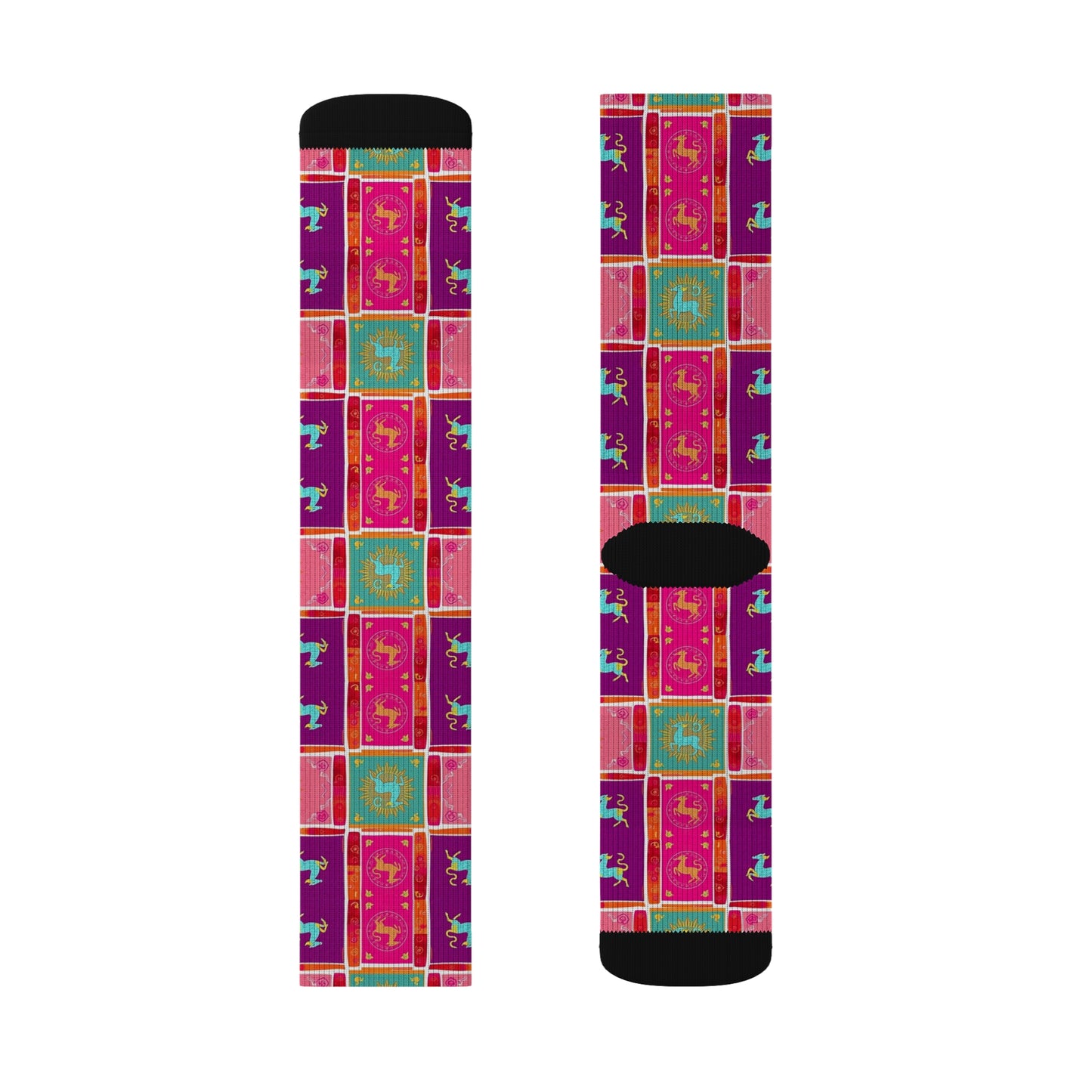 Sublimation Socks, Capricorn, Zodiac v2, Shapes Pattern