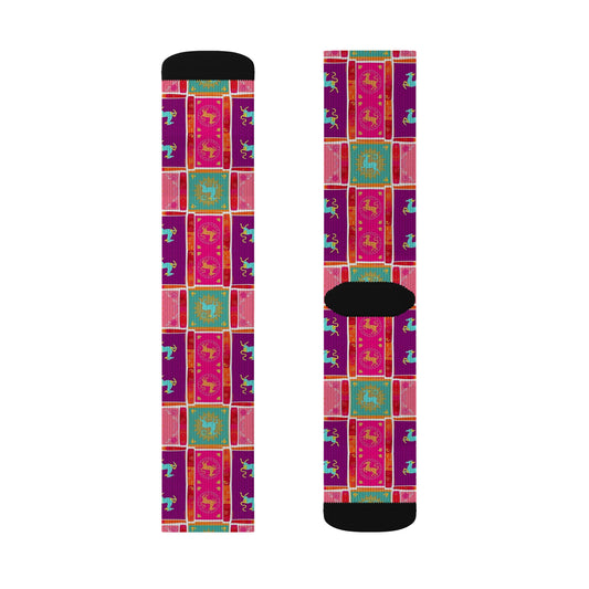 Sublimation Socks, Capricorn, Zodiac v2, Shapes Pattern