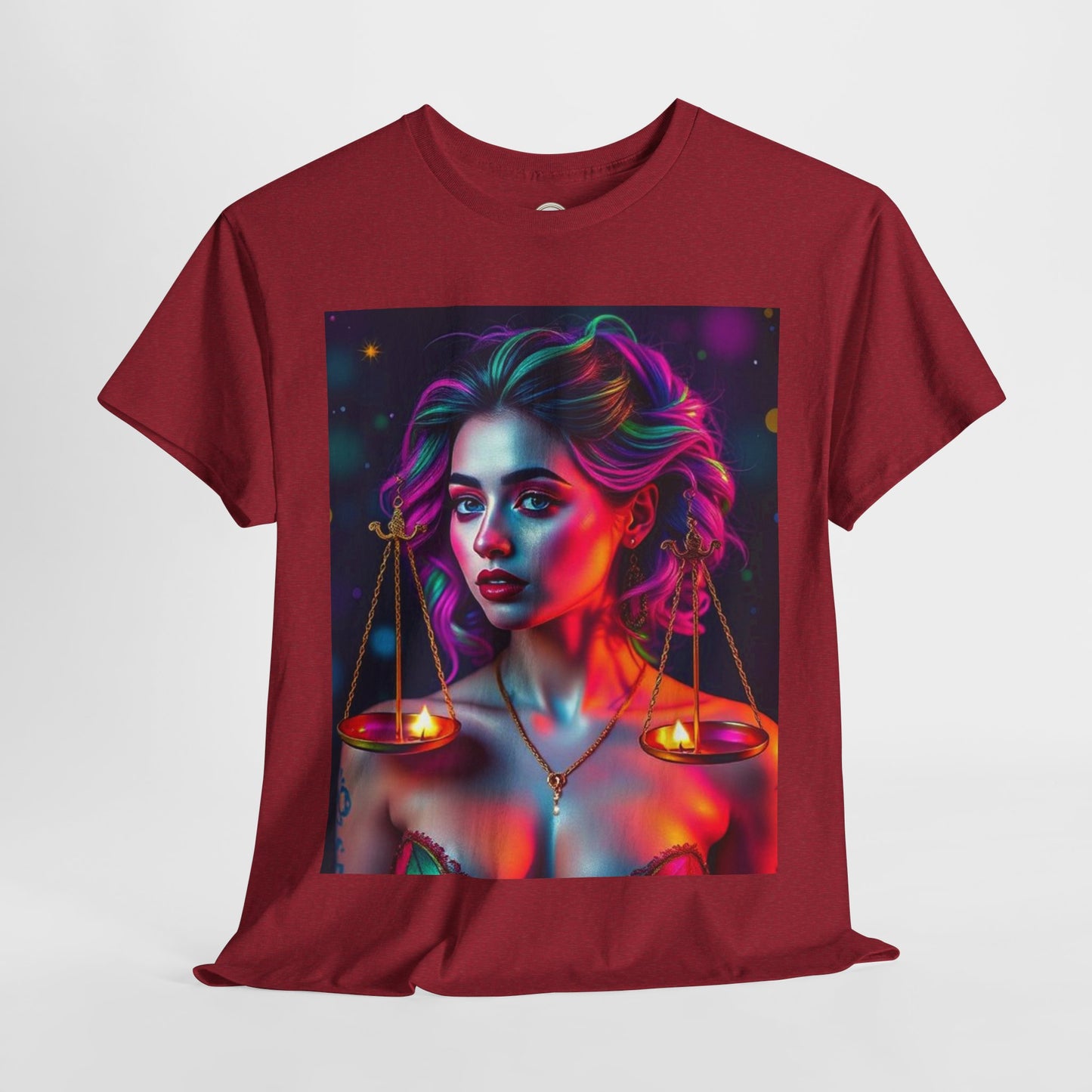 Unisex Heavy Cotton T-Shirt, Libra, Zodiac v3, Sexy Art