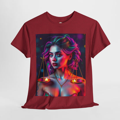 Unisex Heavy Cotton T-Shirt, Libra, Zodiac v3, Sexy Art