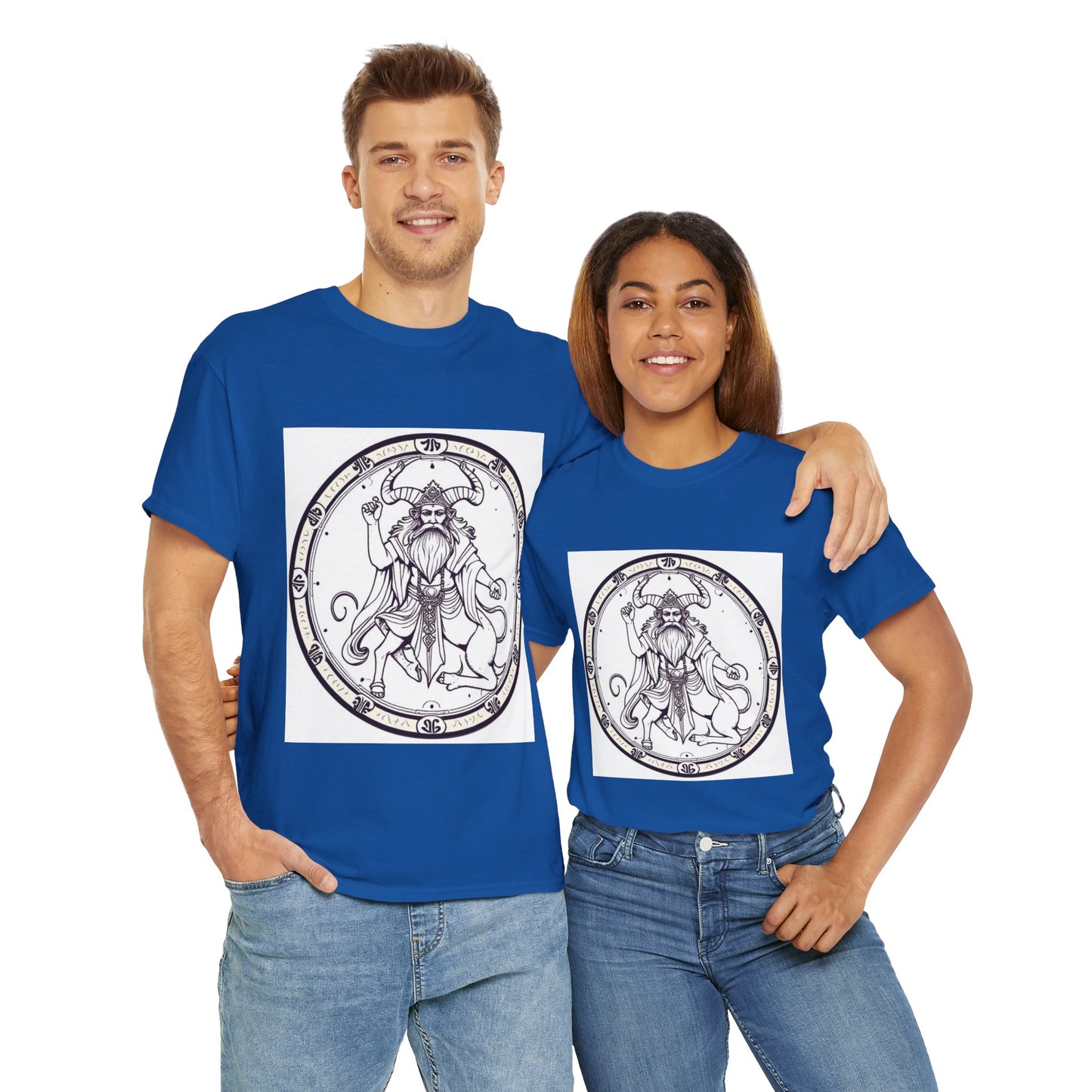 Unisex Heavy Cotton T-Shirt, Bull Centaur v1, Taurus Zodiac Design