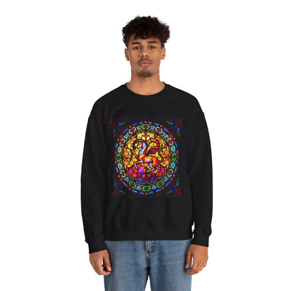 Unisex Heavy Blend™ Crewneck Sweatshirt, Glass 1, Aries Zodiac Design