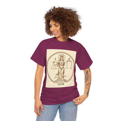 Unisex Heavy Cotton T-Shirt, Libra Goddess v1, Zodiac Design