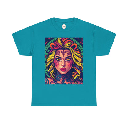 Unisex Heavy Cotton T-Shirt, Leo, Zodiac v1, Sexy Art