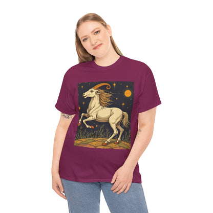 Unisex Heavy Cotton T-Shirt, Aries Animal, Zodiac Design