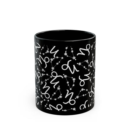 Zodiac 11oz Black Mug Capricorn Zodiac Sign