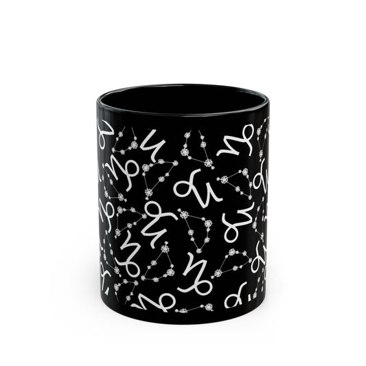 Zodiac 11oz Black Mug Capricorn Zodiac Sign