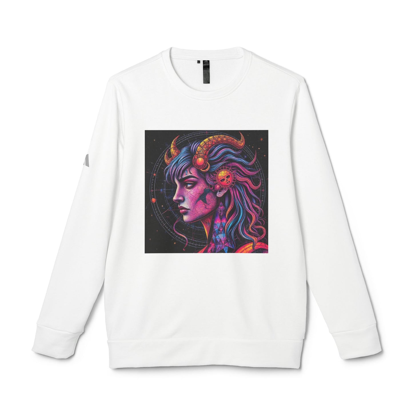 Adidas, Unisex Fleece Crewneck Sweatshirt, Virgo, Pop Art, Zodiac