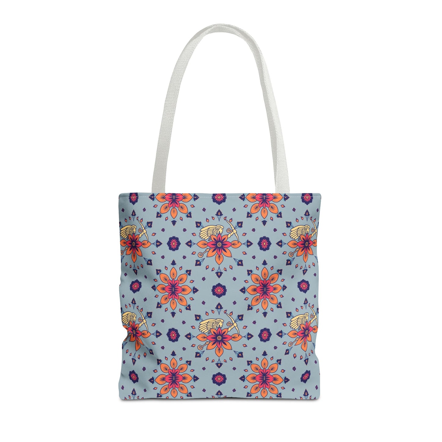 Tote Bag, (AOP), Sagittarius, Zodiac v1, Flower Pattern