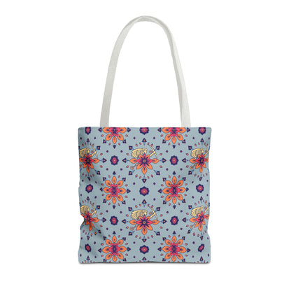 Tote Bag, (AOP), Sagittarius, Zodiac v1, Flower Pattern