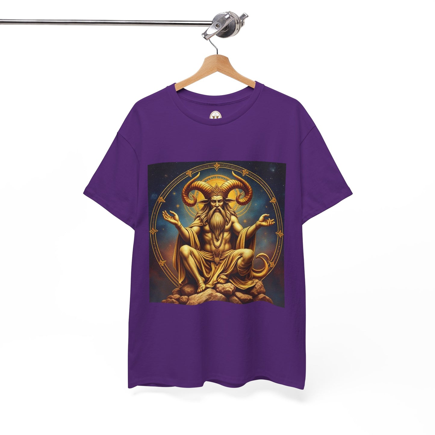 Unisex Heavy Cotton T-Shirt, On The Throne, Taurus Zodiac Design