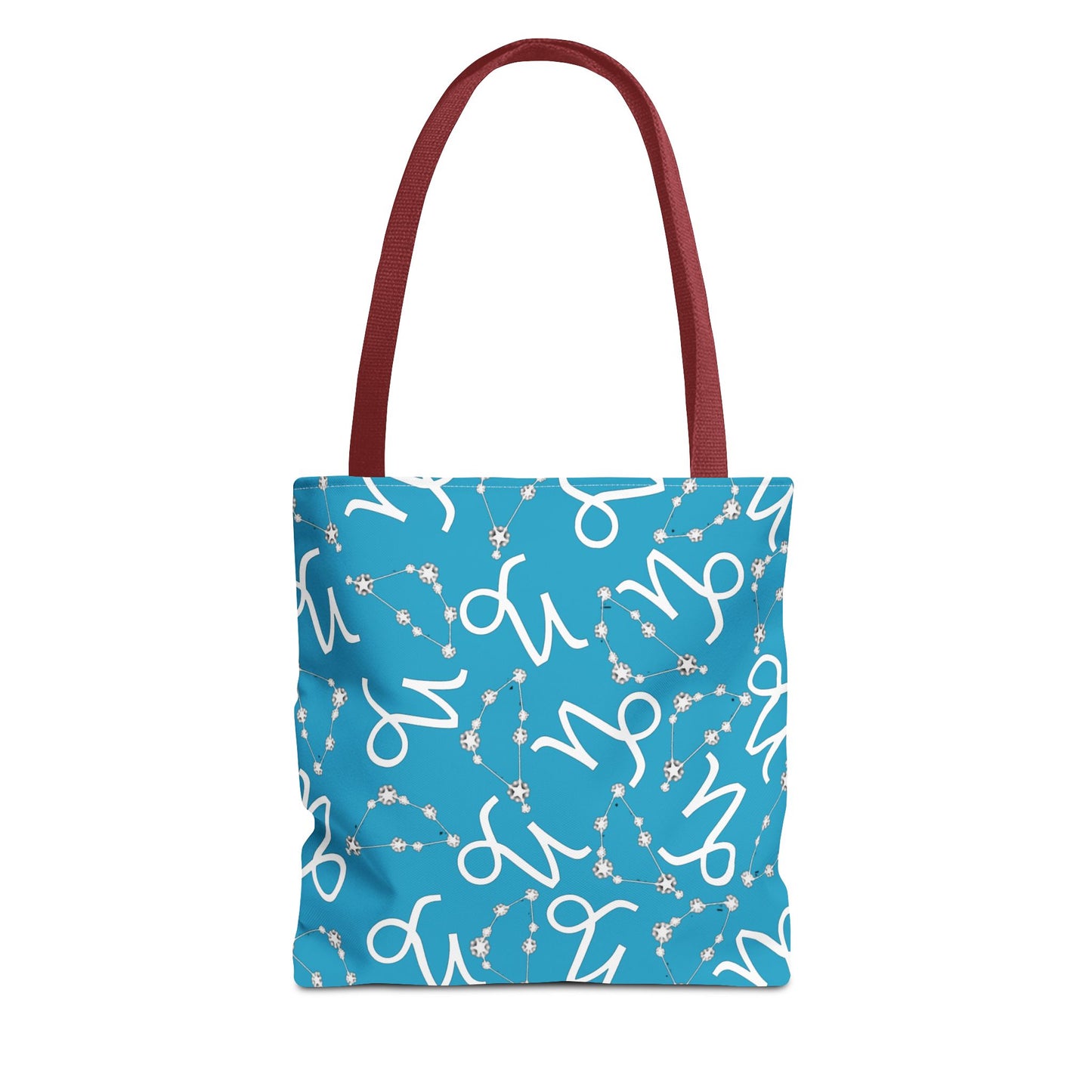 Tote Bag, Capricorn Zodiac Sign, AOP, (Turquoise, White)