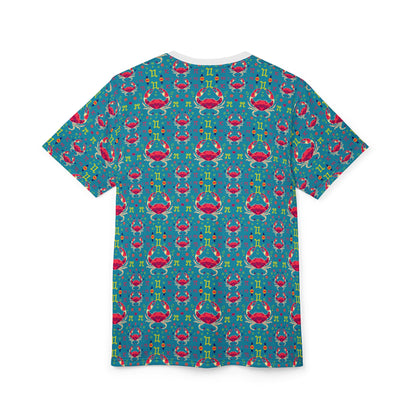 Unisex Cut & Sew T-Shirt, AOP, Cancer, Zodiac v1, Pattern