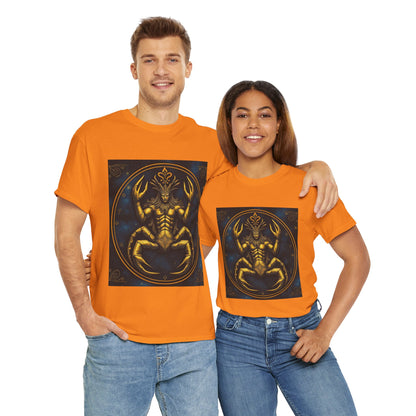 Unisex Heavy Cotton T-Shirt, Scorpion King 1v, Cancer Zodiac Design