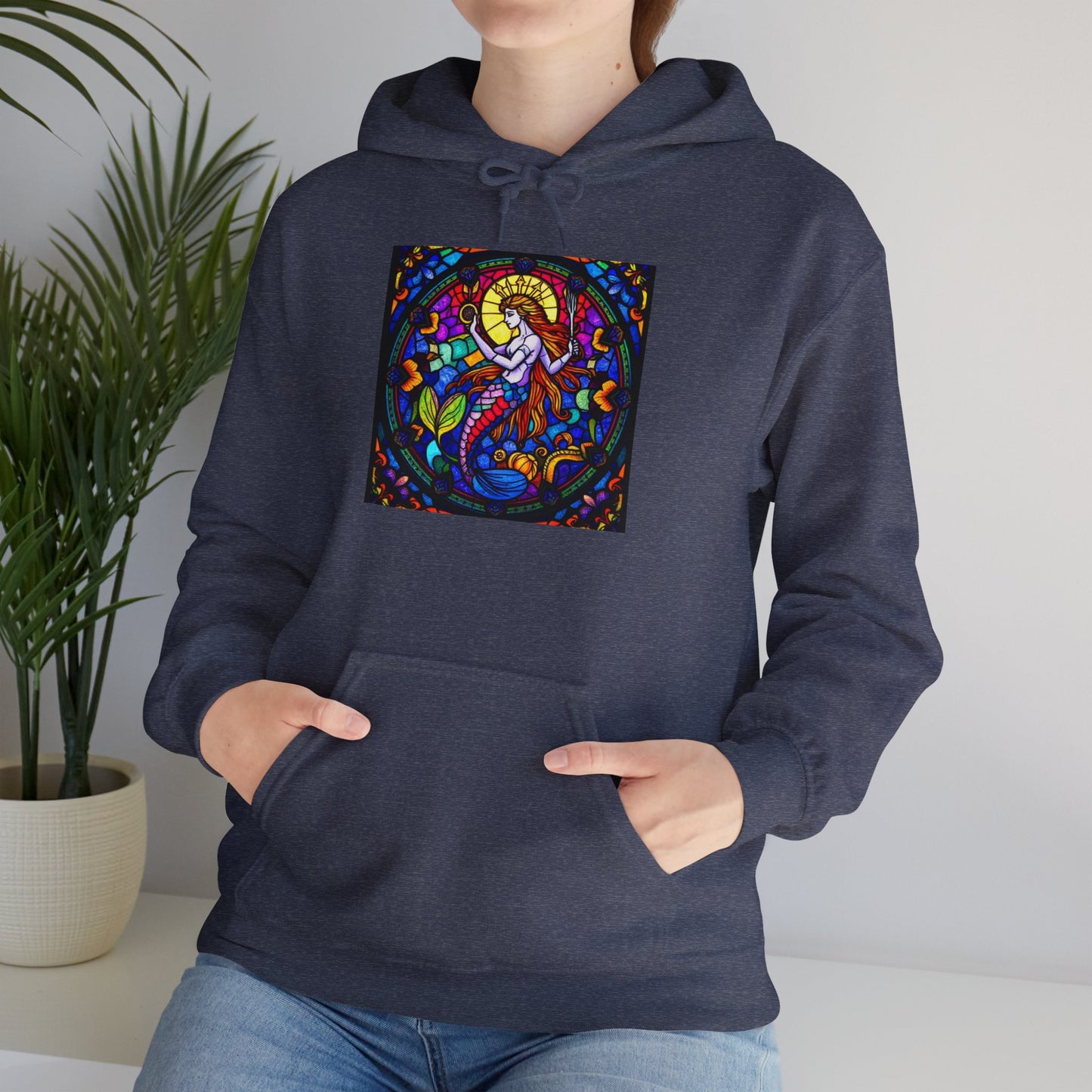 Unisex Heavy Blend™ Hooded Sweatshirt with glass Aquarius zodiac design