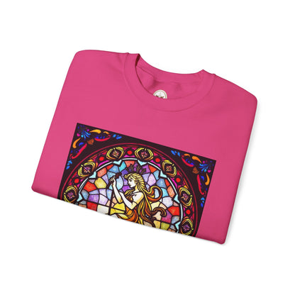 Unisex Heavy Blend™ Crewneck Sweatshirt, Glass, Virgo Zodiac Design