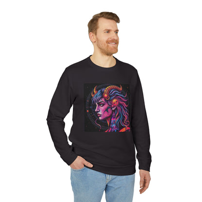 Adidas, Unisex Fleece Crewneck Sweatshirt, Virgo, Pop Art, Zodiac
