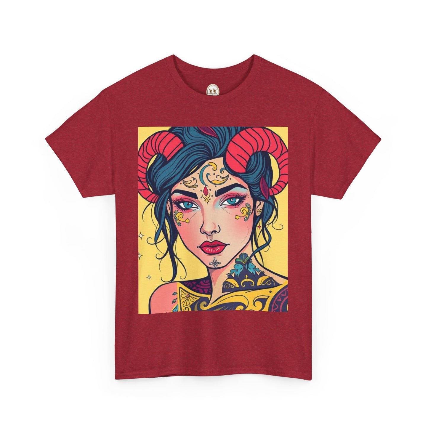 Unisex Heavy Cotton T-Shirt, Aries, Zodiac, Sexy Art