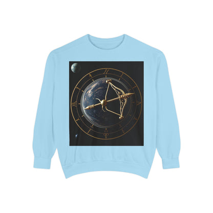 Garment-Dyed Sweatshirt, Unisex, Space Symbol Design v1, Sagittarius