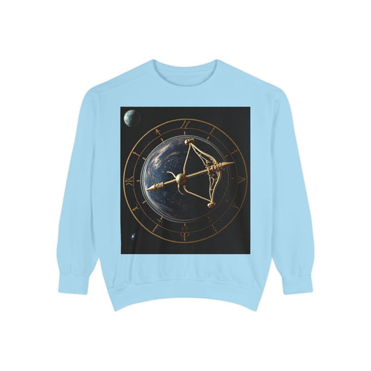Garment-Dyed Sweatshirt, Unisex, Space Symbol Design v1, Sagittarius