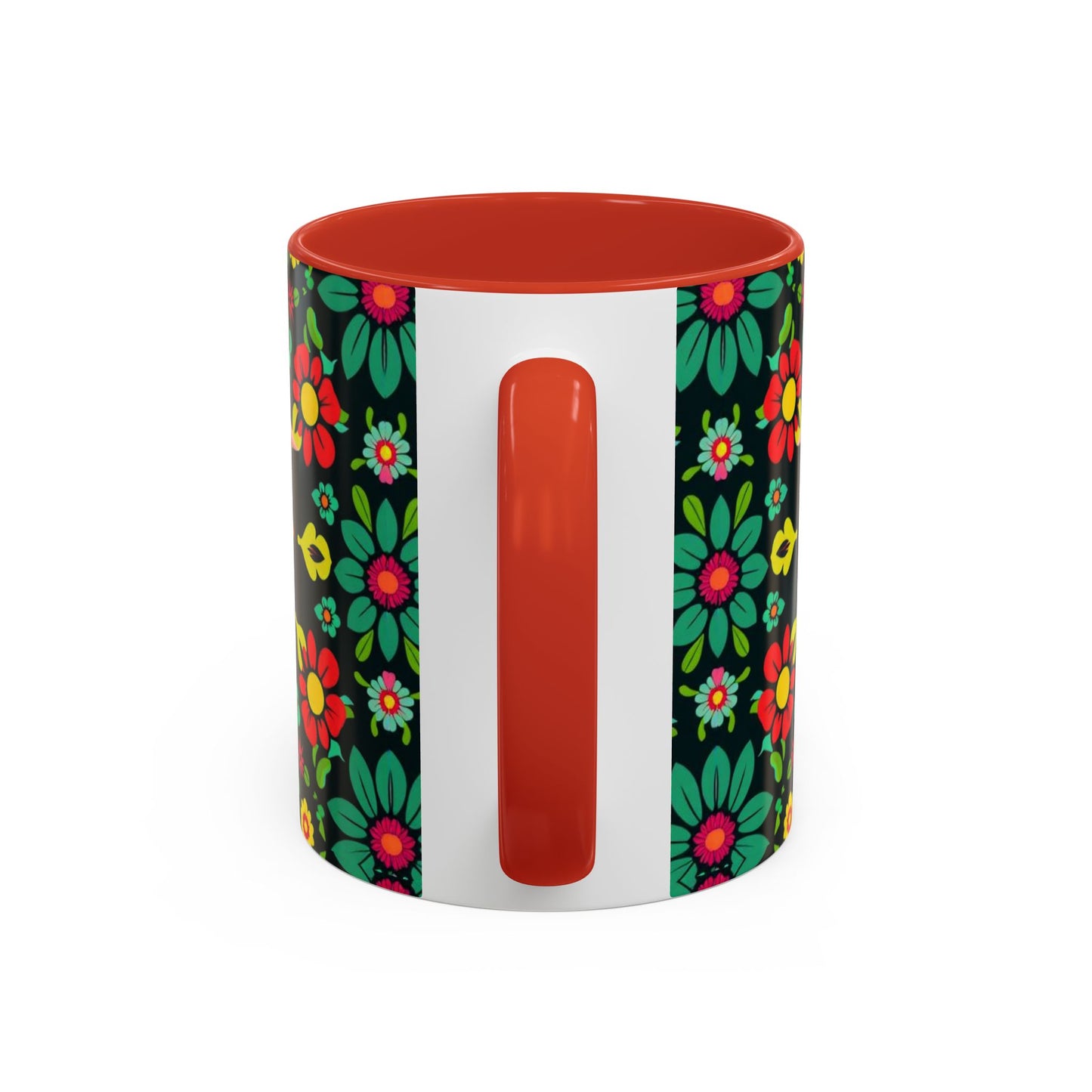 Accent Coffee Mug, Aquarius, Zodiac v4, Flower Pattern, (11, 15oz)