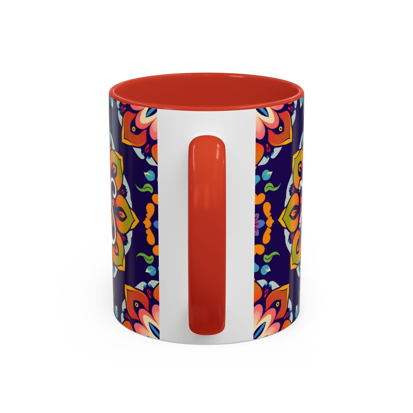 Accent Coffee Mug, Virgo, Zodiac v4. Flower Pattern, (11, 15oz)
