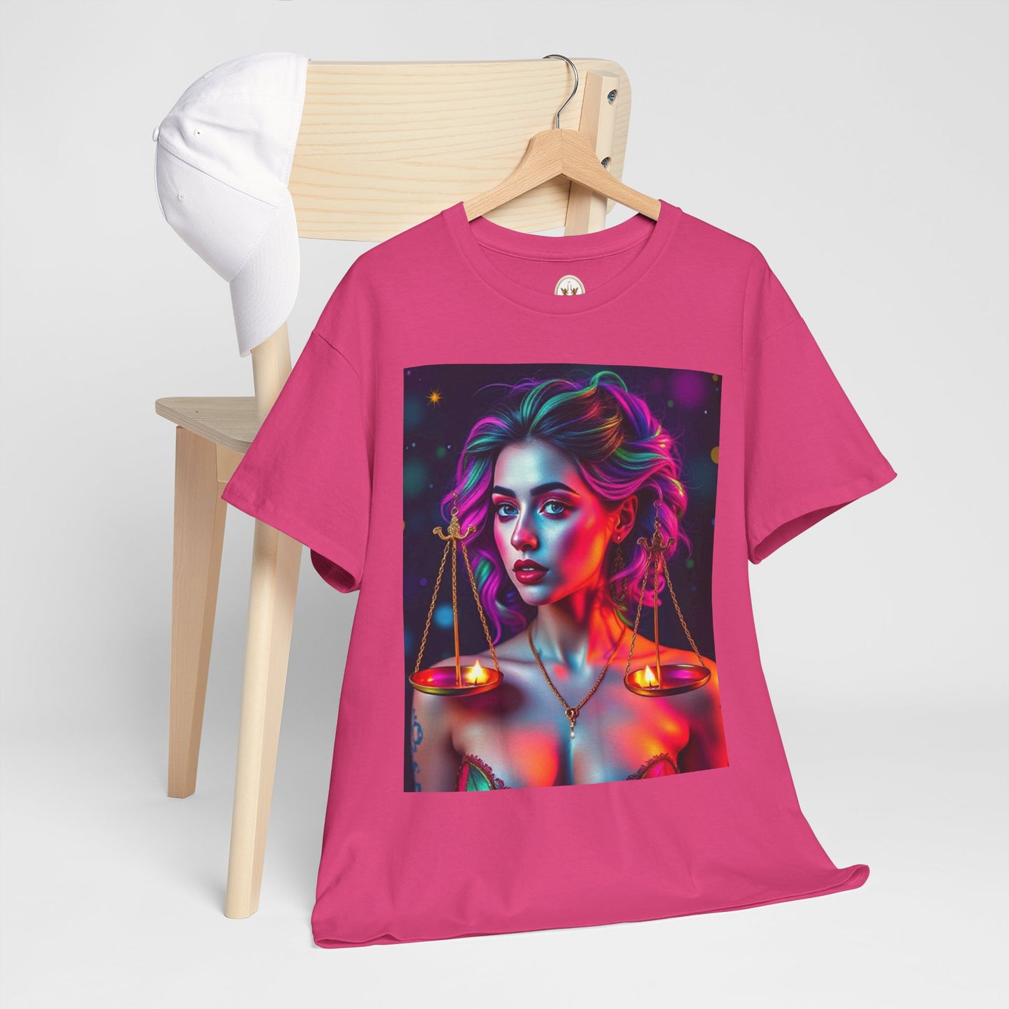 Unisex Heavy Cotton T-Shirt, Libra, Zodiac v3, Sexy Art