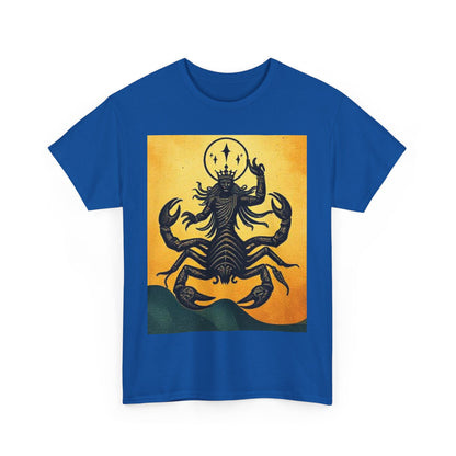 Unisex Heavy Cotton T-Shirt, Scorpion King, Print Art, Scorpio Zodiac Design