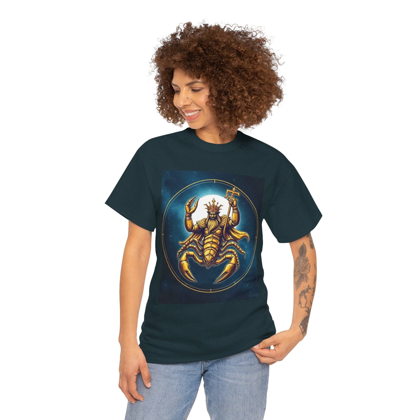 Unisex Heavy Cotton T-Shirt, Moon, Scorpio Zodiac Design