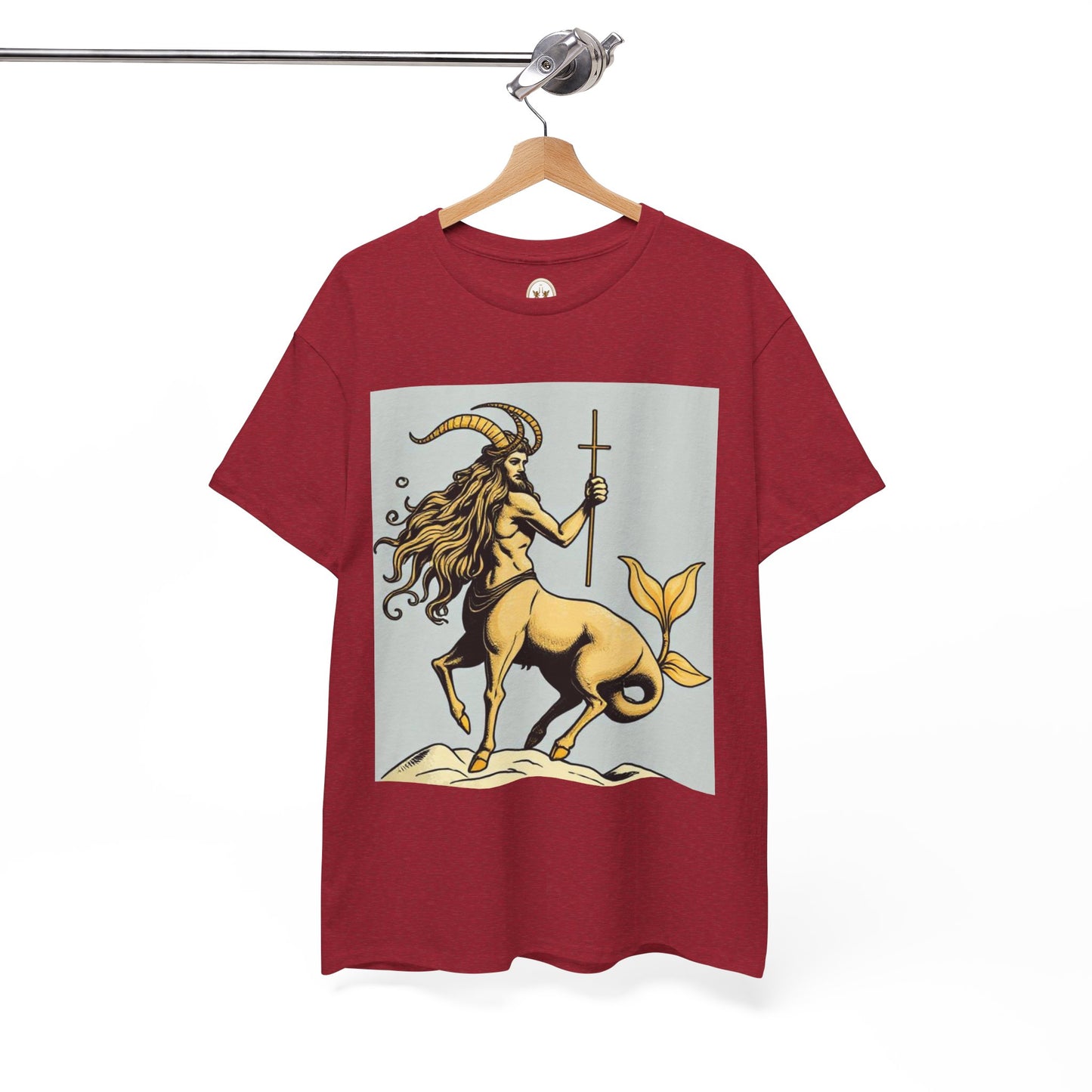 Unisex Heavy Cotton T-Shirt, Capricorn God v3, Zodiac Design