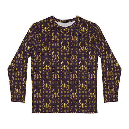Men's Long Sleeve Shirt, (AOP), Scorpio, Zodiac v2, Pattern
