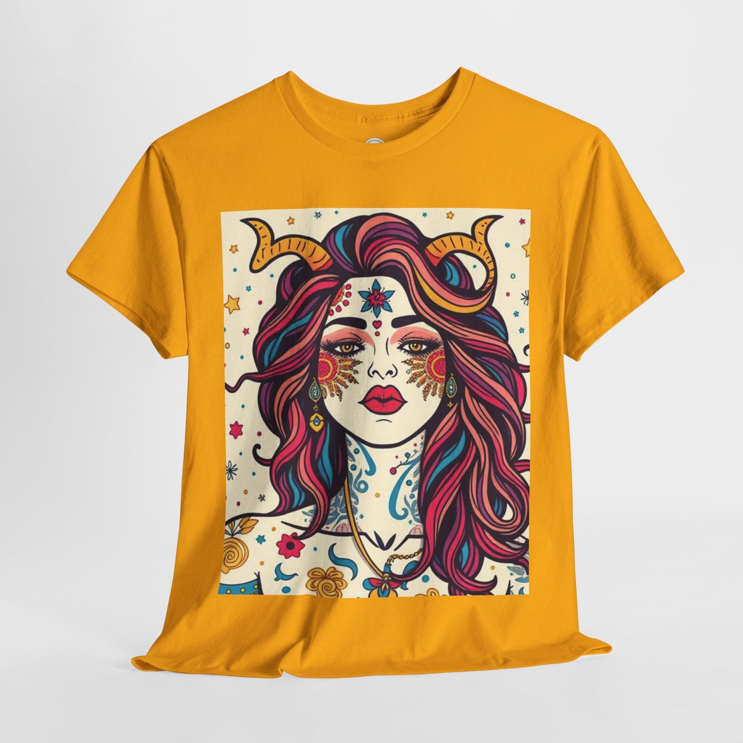 Unisex Heavy Cotton T-Shirt, Virgo, Zodiac v3, Sexy Art
