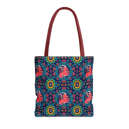 Tote Bag (AOP), Capricorn, Zodiac v1, Flower Pattern