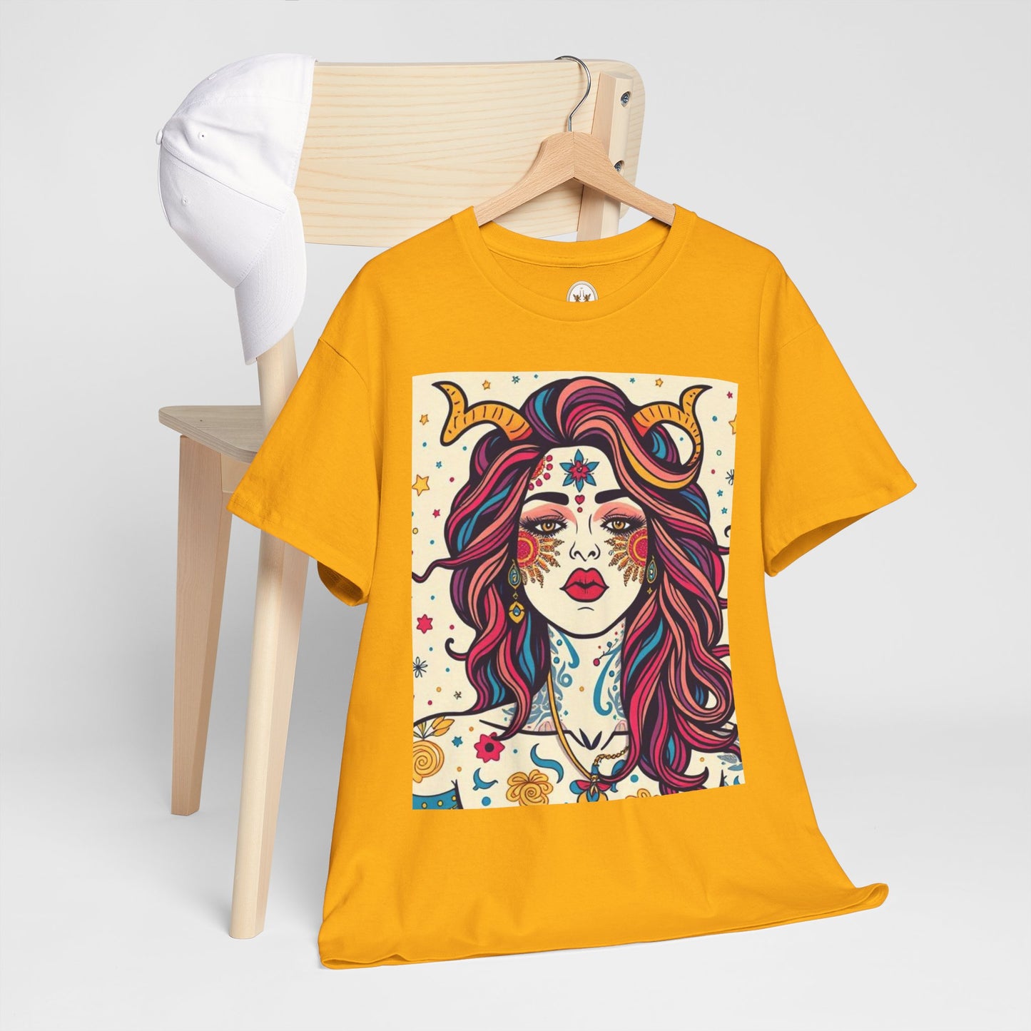 Unisex Heavy Cotton T-Shirt, Virgo, Zodiac v3, Sexy Art