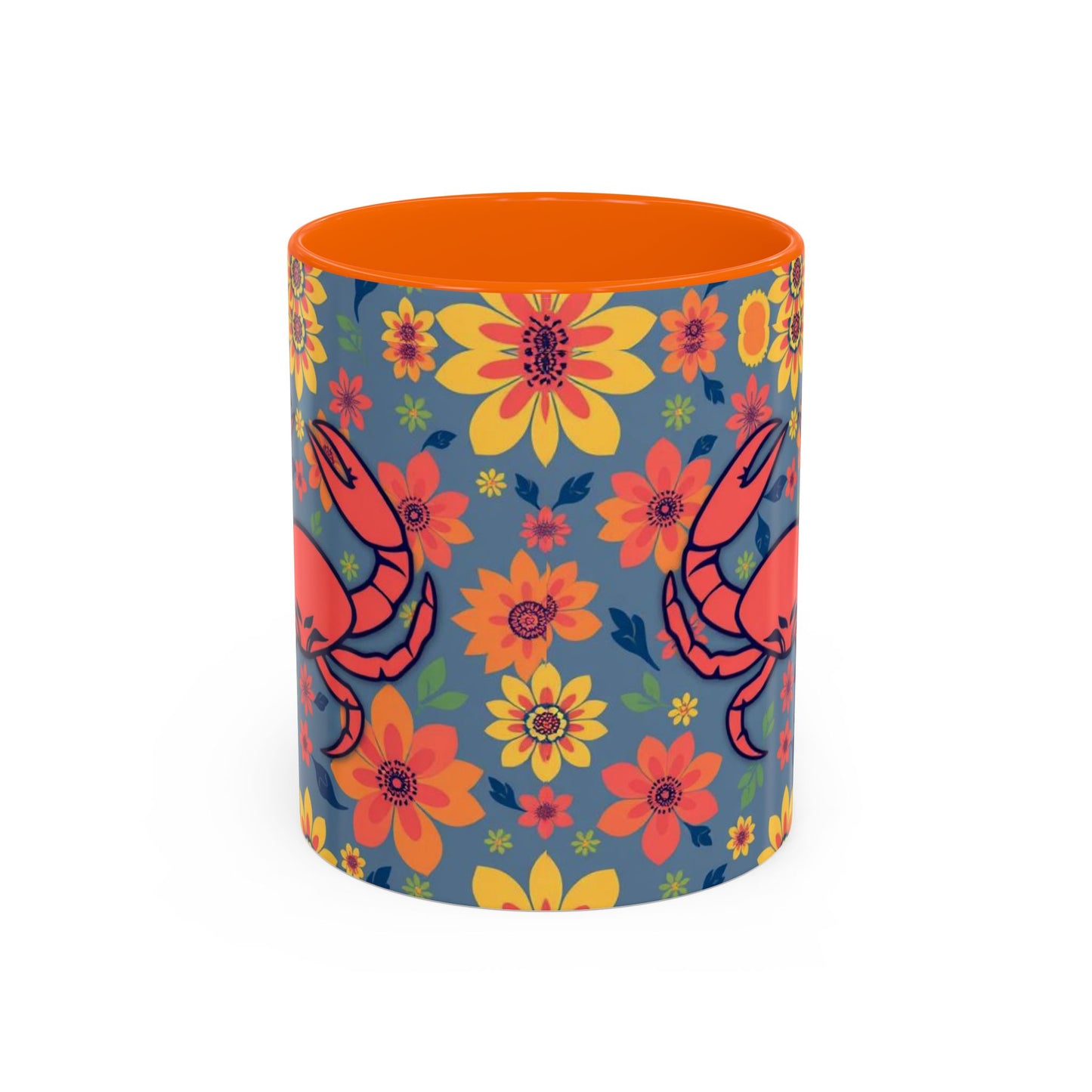 Accent Coffee Mug, Cancer, Zodiac v1, Flower Pattern, (11, 15oz)