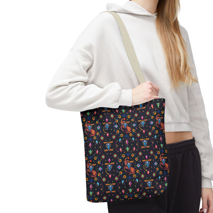 Tote Bag (AOP), Capricorn, Zodiac v1, Jewel Pattern