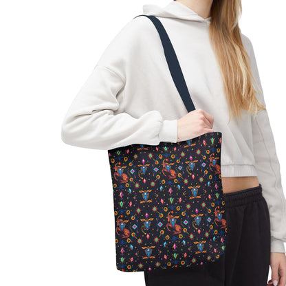 Tote Bag (AOP), Capricorn, Zodiac v1, Jewel Pattern